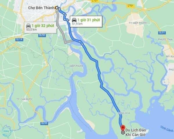 Cung đường di chuyển đến khu du lịch Đảo Khỉ